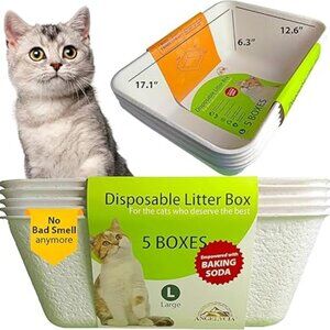 Disposable Litter Boxes for Cats  Baking Soda Effect and Maximum Odor Control(5)